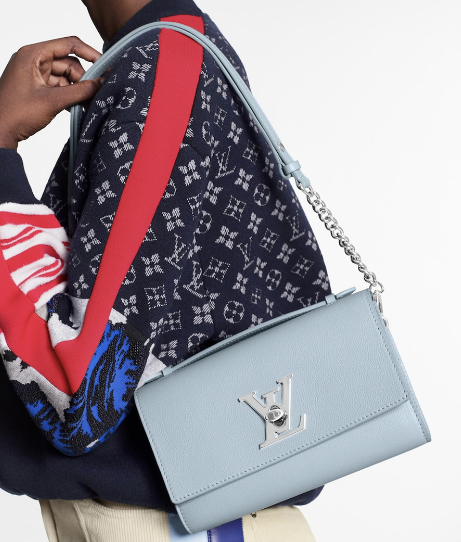 Louis Vuitton, Bags, Louis Vuitton Lockme Clutch Olympe Blue