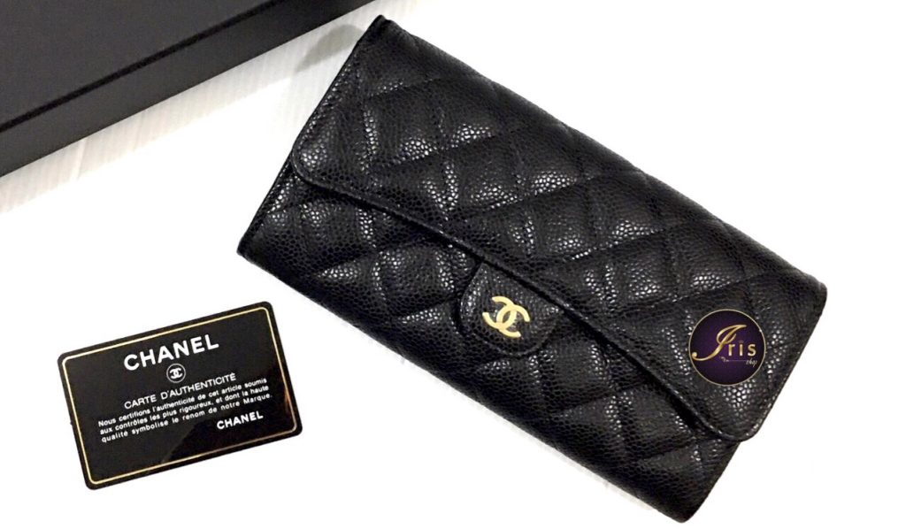 Chanel Classic Long Wallet in Black Caviar GHW