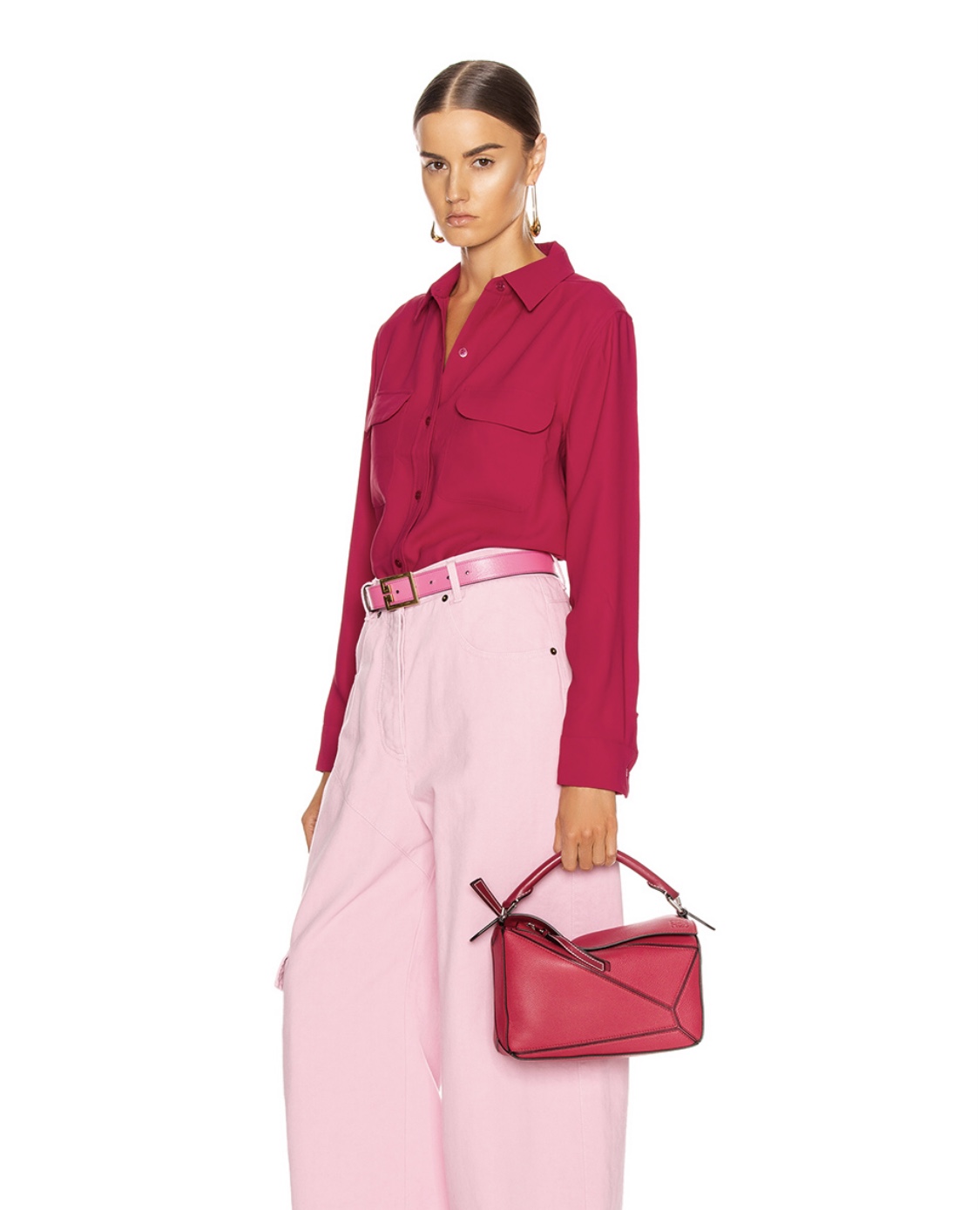 Loewe small puzzle bag in raspberry Iris Shop