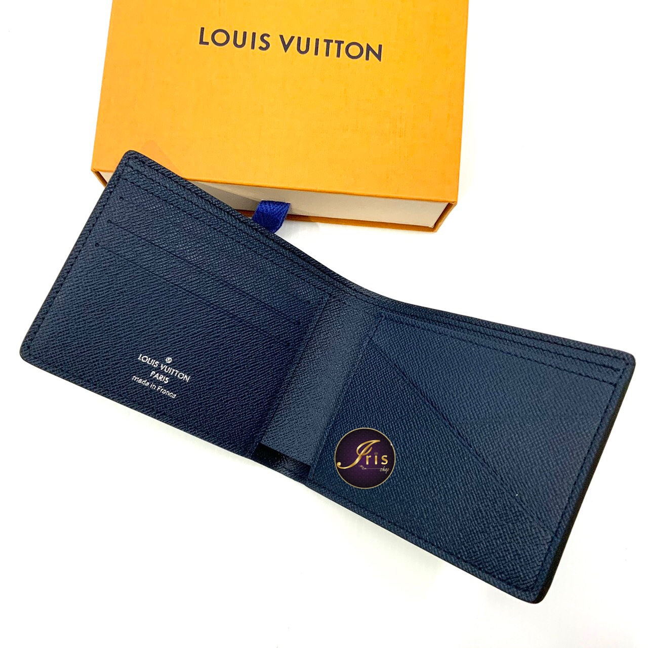 Louis Vuitton Multiple Wallet Damier Stripes Coated Canvas Blue 208812130