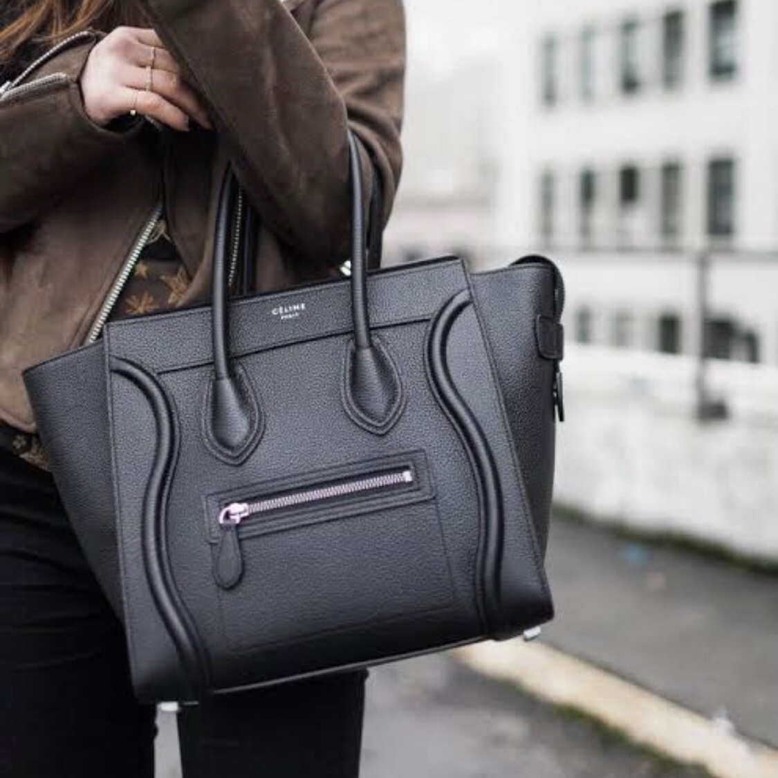 Celine micro luggage bag in black drummed calfskin ของใหม่ พร้อม ...