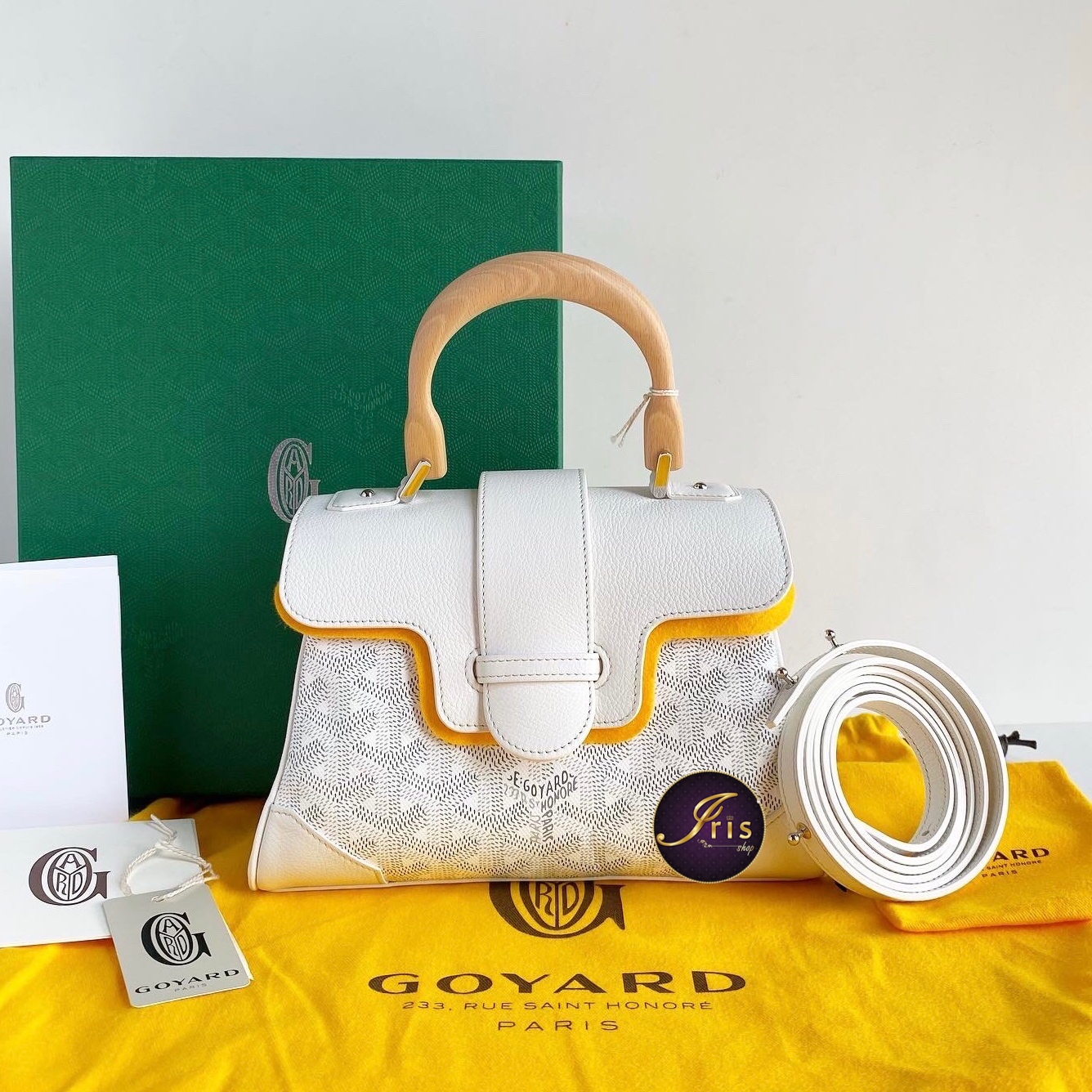 GOYARD Mini Saigon Souple Bag in White