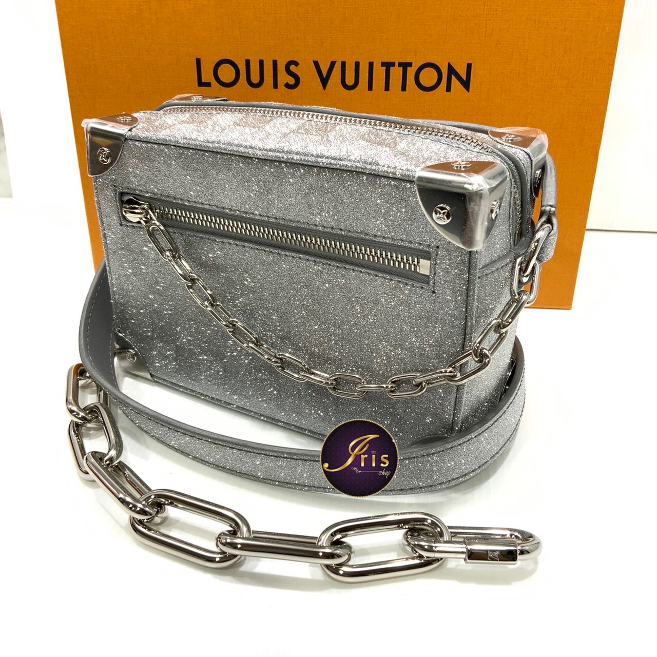 Louis Vuitton Silver Damier Glitter Mini Soft Trunk Bag