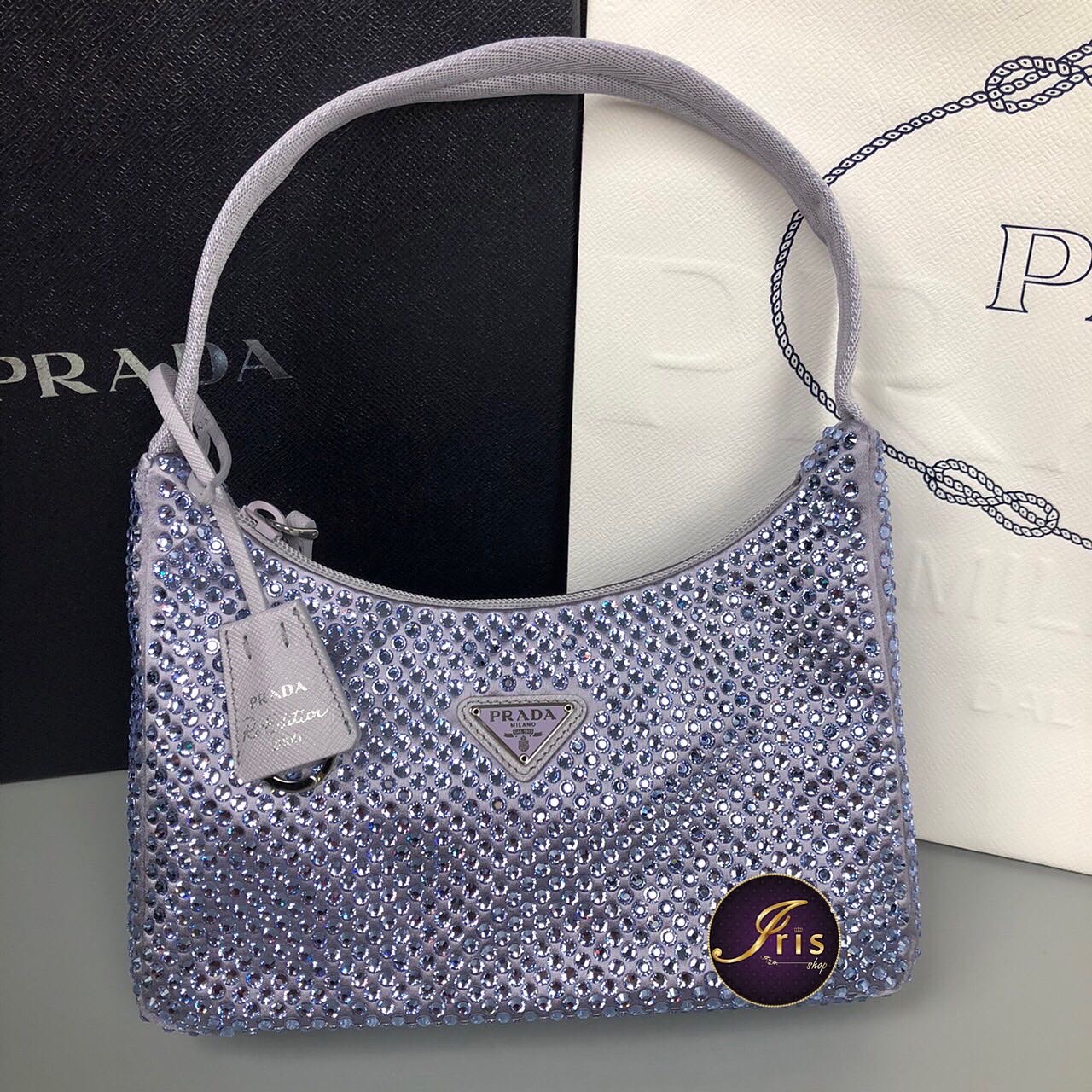 กระเป๋า Prada Re-Edition 2000 crystal bag in purple ของใหม่ พร้อมส่ง‼️ –  Iris Shop