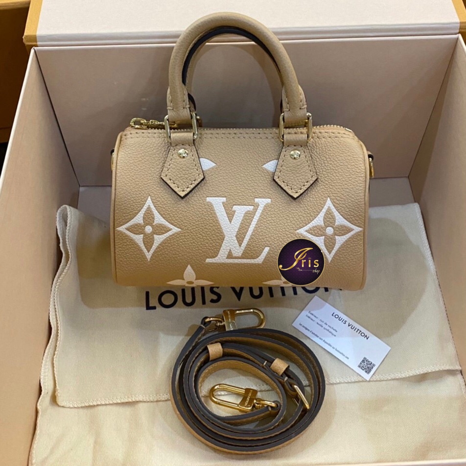 LOUIS VUITTON Empreinte Monogram Giant Nano Speedy Arizona Creme